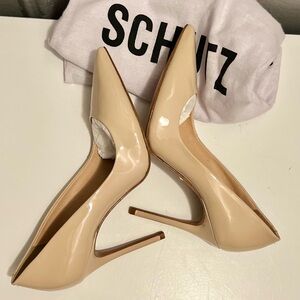 Schutz Nude Patent Heels